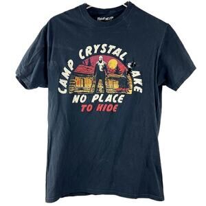 Friday the 13th Camp Crystal Lake No Place To Hide Thrashed T-Shirt‎ Mens Size M